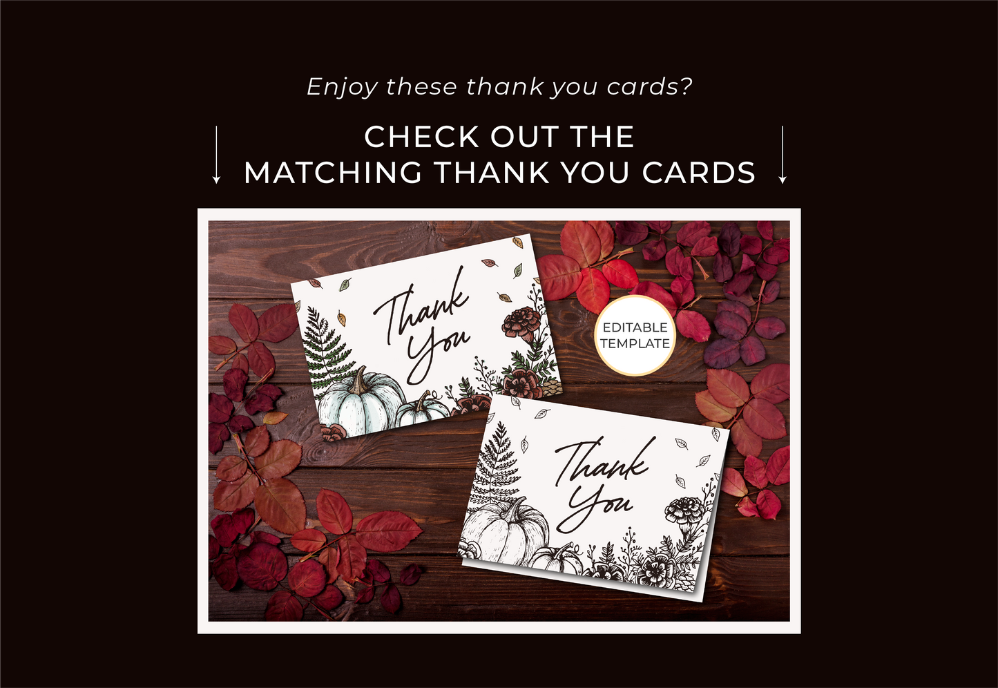 FALL IN LOVE | Bridal Shower Invitation Template, Autumn, Editable, Printable, DIY Invitation