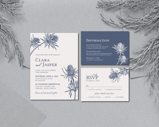 THISTLE | Wedding Invitation Suite Template, Thistle Modern, Editable, Printable, DIY Invitation